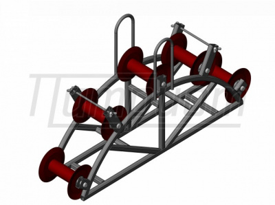 Подвесной кабельный ролик тройной РП 5-150У